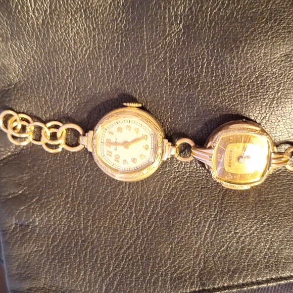 Elegant vintage timepiece watches recreated into a whimsical bracelet. - Picture 3 of 10